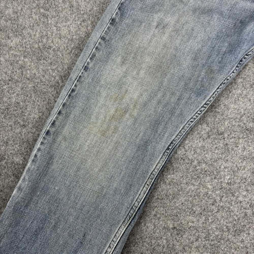 Levi's 514 Jeans Mens 36x32 Slim Straight Y2K Light Wash‎ Distressed Faded Blue